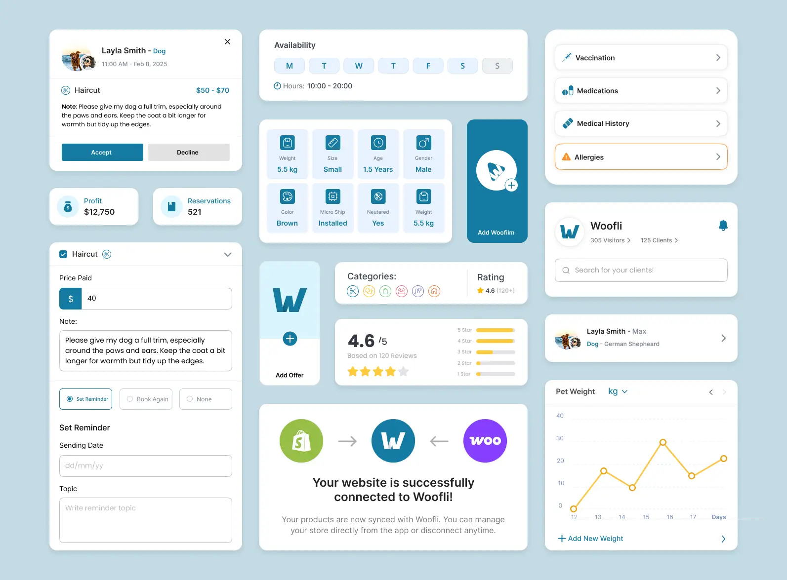 Woofli business platform for pet services
